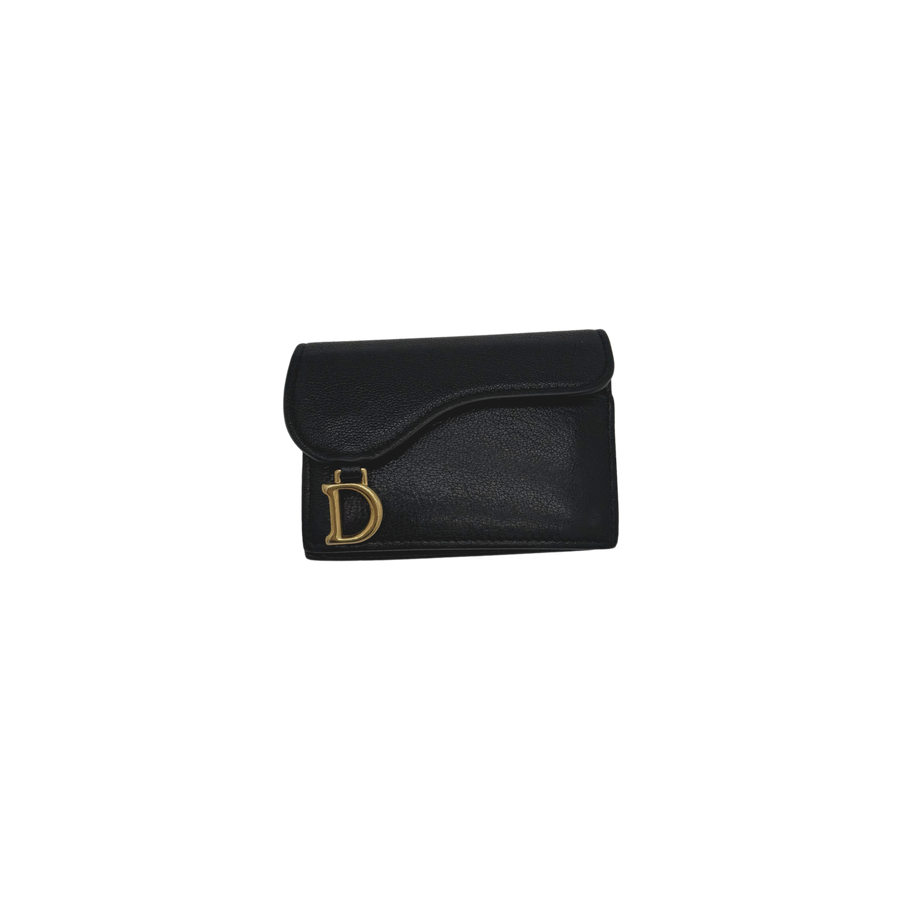 The Saddle Noir card holder by Christian Dior